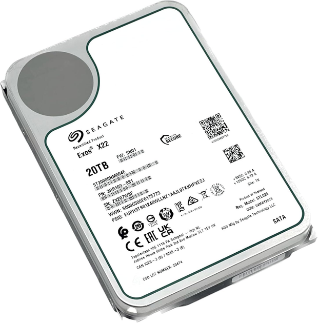 Dysk twardy Seagate Exos X22 20TB 7200rpm 512MB ST20000NM004E 3.5" SATA III - obraz 4