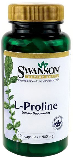 Suplement diety Swanson L-Prolina 500 mg 100 kapsułek (087614110288) - obraz 1