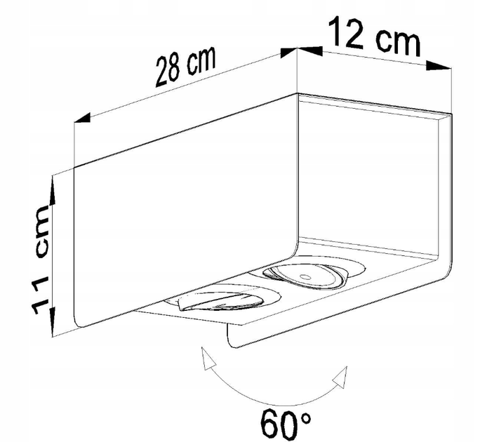 Постільний світильник Sollux Stereo 2xGU10 чорний (SL.0410) - зображення 4
