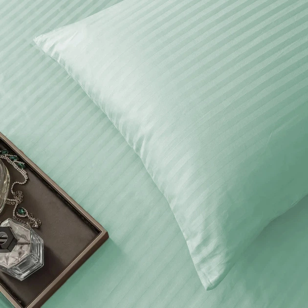 Простынь на резинке MirSon Royal Soft Stripe 30-0013 Azure 180x190 см (2200011304533) - Фото 3 Простынь на резинке MirSon Royal Soft Stripe 30-0013 Azure 180x190 см (2200011304533) - изображение 3