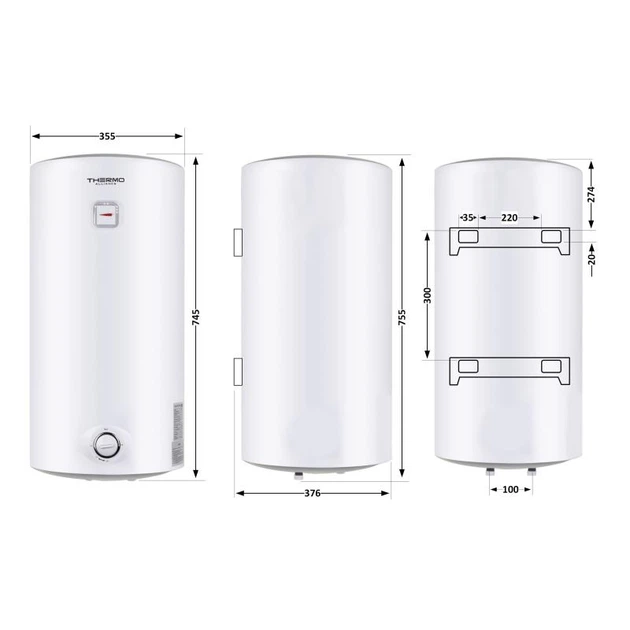 Водонагреватель Thermo Alliance 50 л Slim вертикальный для горячего водоснабжения с мокрым ТЭНом 1,5 кВт. (599492) - изображение 7