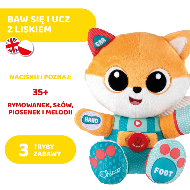 Інтерактивна іграшка Chicco Bilingual ABC Лисеня (8058664160433) - зображення 8