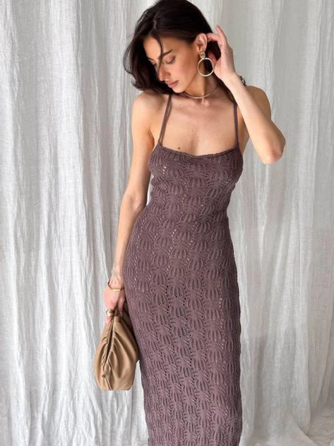 Сарафан женский ARTKNIT Кружево L-XL Кофейный (4823093473126) - Фото 8 Сарафан женский ARTKNIT Кружево L-XL Кофейный (4823093473126) - изображение 8