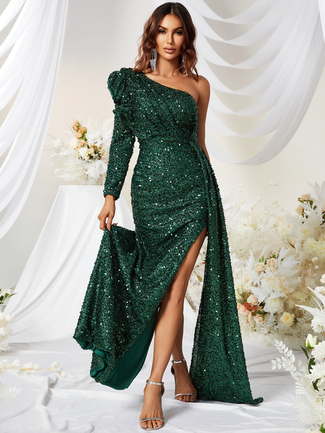 Сукня вечірня довга жіноча SHEIN GD-00162899 L Темно-зелена від Rozetka на платформі USKIDKA Акція на Сукня вечірня довга жіноча SHEIN GD-00162899 L Темно-зелена від Rozetka