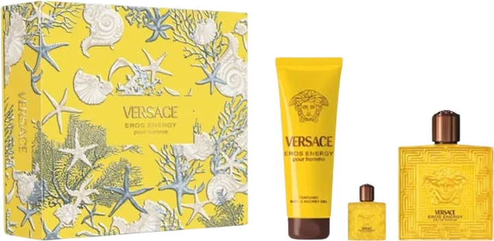 Набір для чоловіків Versace Eros Energy Парфумована вода 100 мл + Гель для душу 150 мл + Мініатюрна Парфумована вода 5 мл (8011003900060) - зображення 1