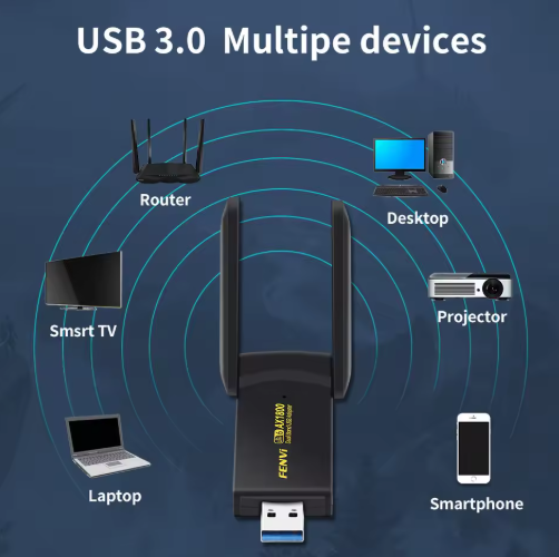 Адаптер двухдиапазонный FENVI 1800 Мбит/с WiFi 6 USB 2.4G/5Ghz беспроводной WiFi приемник USB 3.0 - изображение 4