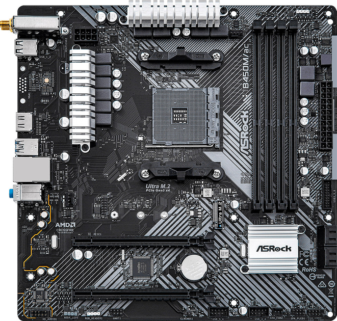 Płyta główna ASRock B450M/AC R2.0 (sAM4, AMD B450, PCI-Ex16) - obraz 1