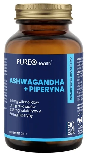 Suplement diety Pureo Health Ashwagandha + Piperyna 90 kapsułek (5907637934768) - obraz 1
