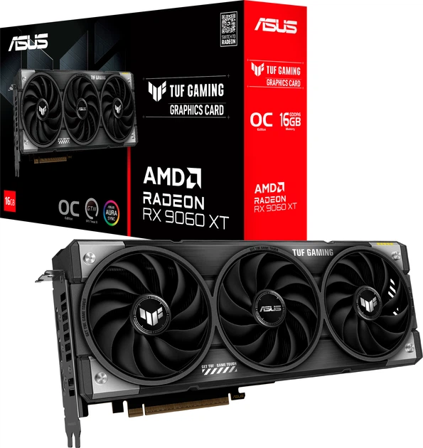 Видеокарта ASUS PCI-Ex Radeon RX 9060 XT TUF Gaming OC Edition Видеокарта ASUS PCI-Ex Radeon RX 9060 XT TUF Gaming OC Edition
