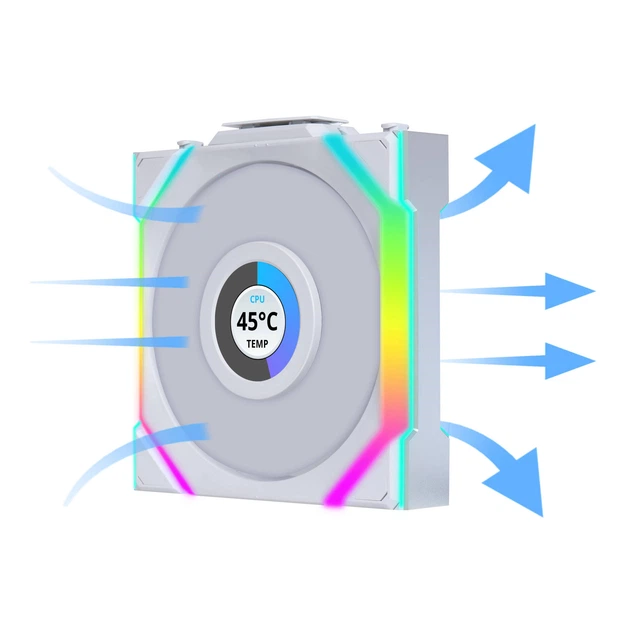 Wentylator Lian Li Uni Fan SL Wireless LCD 120 White (LULI-096) - obraz 3
