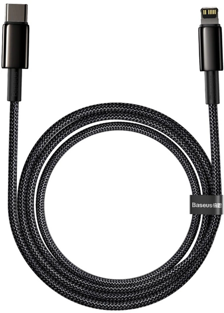 Кабель Baseus Tungsten Gold Fast Charging Data Cable Type-C to iP PD 20W 2 м Black (CATLWJ-A01) - зображення 2
