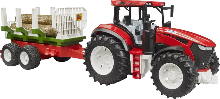 Zestaw zabawkowy Bruder Traktor Roadmax z przyczepą i kłodami 1:16 (4001702034535) - obraz 4