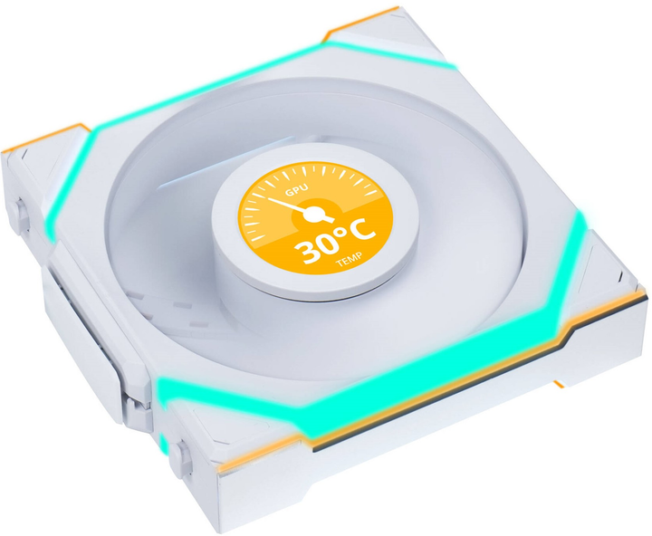 Wentylator Lian Li Uni Fan SL Wireless LCD 120 Reverse Blade White (LULI-098) - obraz 2