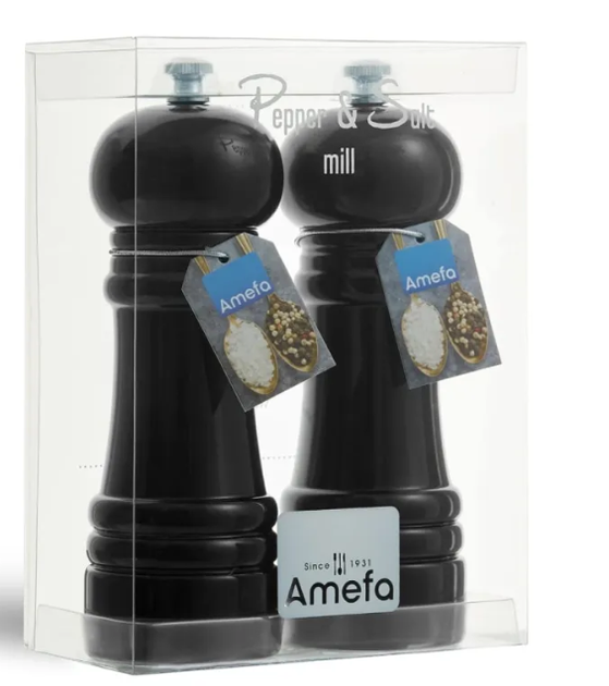 Zestaw młynków do soli i pieprzu Amefa Classic 15 cm 2 szt Czarny (8711155479574) - obraz 2