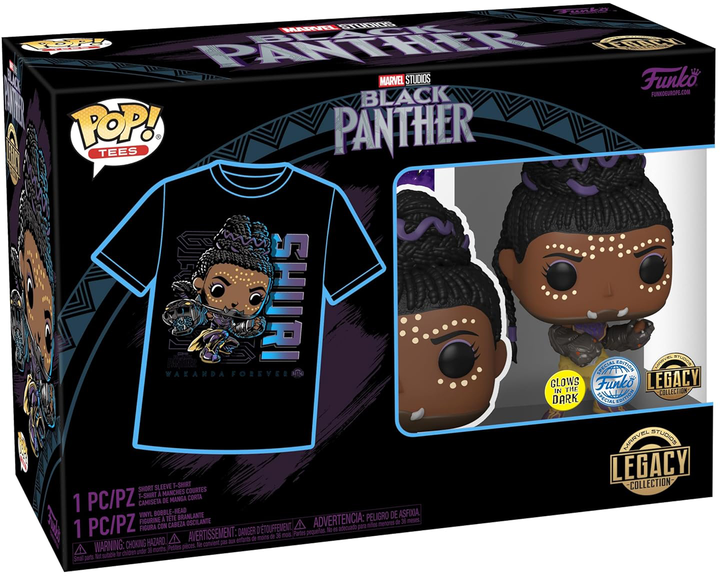 Zestaw Funko Pop! & Tee Marvel Black Panther Figurka Bobble-Head Shuri + Koszulka Rozmiar L 64879 (889698648790) - obraz 1