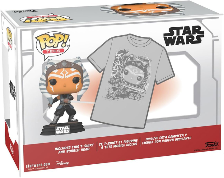 Набір Funko Pop! & Tee Disney Star Wars Фігурка Bobble-Head Ahsoka Tano + футболка розмір L 74501 (889698745017) - зображення 3