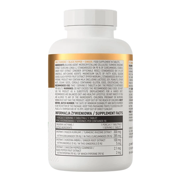 OstroVit Turmeric Black Pepper Ginger 90 tabs - изображение 2