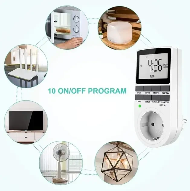 Розетка з тижневим таймером, програматор, реле часу Timer Socket KWE-TM02-EU 8747 - зображення 8