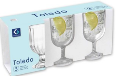 Набір скляних креманок "Toledo" на ніжці 205 мл 3 шт 5060 - зображення 2