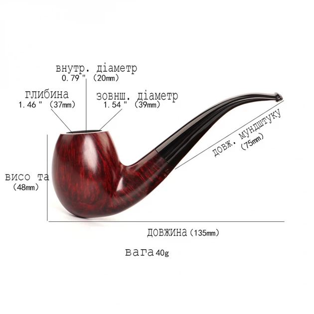 Люлька для куріння Muxiang Briar Wood 9mm filter 206-014s - изображение 6