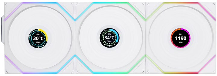 Zestaw wentylatorów Lian Li Uni Fan TL Wireless LCD 120 White (LULI-118) - obraz 1