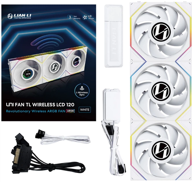 Zestaw wentylatorów Lian Li Uni Fan TL Wireless LCD 120 White (LULI-118) - obraz 9