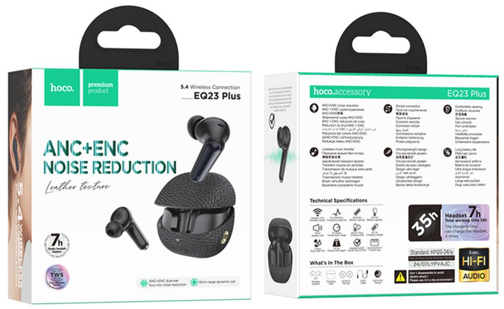 Навушники Hoco EQ23 Plus Duke II Black (EQ23 black) - зображення 4