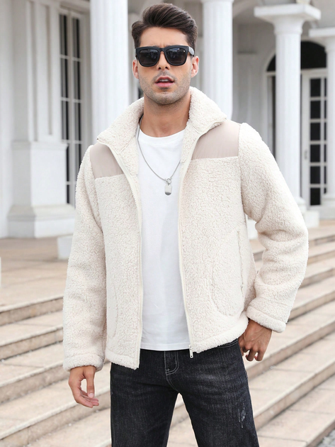 Куртка Шерпа демисезонная мужская SHEIN GD-00157767 XL Бежевая (DN3012300061878) 