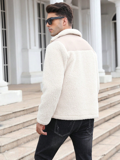 Куртка Шерпа демисезонная мужская SHEIN GD-00157767 XL Бежевая (DN3012300061878) 