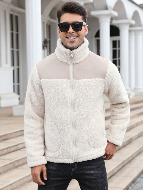 Куртка Шерпа демисезонная мужская SHEIN GD-00157767 XL Бежевая (DN3012300061878) - изображение 4