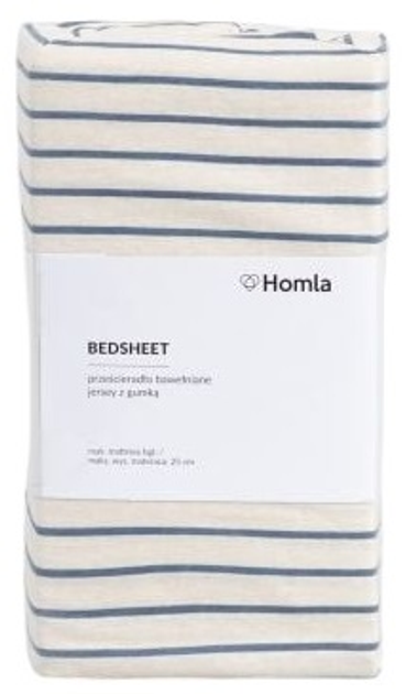 Простирадло Homla Rander джерсі у бежево-сині смужки 140 x 200 см (5906496740855) - зображення 6
