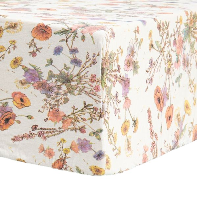 Prześcieradło Homla Meadow Flowers jersey w kwiatki 140 x 200 cm (5906496740794) - obraz 1
