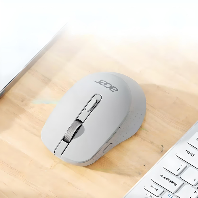 Бездротовий комплект ACER клавіатура OKR212 + миша M155, Bluetooth+USB2.4 ГГц, з акумулятором, білий+бежевий - зображення 2