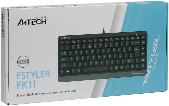 Клавіатура A4Tech FK11 Ukr Grey USB - зображення 6