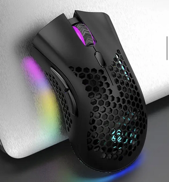Мишка бездротова ігрова K-Snake BM600 з акумулятором та RGB підсвічуванням - зображення 3