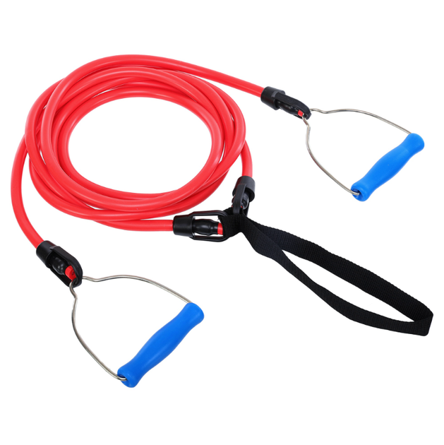 Тренажер для плавання з ручками для тренування гребка YINGFA TRAINING BELT PL-4040-L4А (нейлон, силікон, метал, пластик, довжина джгута 2х2м, діаметр 1.2см) - Фото 4 Тренажер для плавання з ручками для тренування гребка YINGFA TRAINING BELT PL-4040-L4А (нейлон, силікон, метал, пластик, довжина джгута 2х2м, діаметр 1.2см) - изображение 4