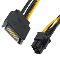 Кабель питания для видеокарт SATA 15-pin штекер - 6-pin Card power TCOM 15см - Фото 3 Кабель питания для видеокарт SATA 15-pin штекер - 6-pin Card power TCOM 15см - изображение 3