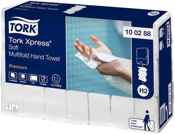 Ręczniki papierowe Tork Xpress Soft Multifold Hand Towel 110 szt × 21 opakowanie (7322540159967) - obraz 2