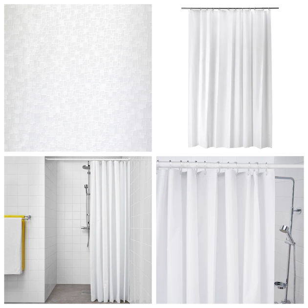 Шторка для ванної та душу IKEA BJÄRSEN 180x200 см біла фіранка у ванну кімнату без кілець 604.437.02 - зображення 2