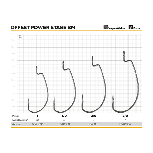 Крючок Hayabusa Offset Power Stage BM №1 (12шт) - Фото 2 Крючок Hayabusa Offset Power Stage BM №1 (12шт) - изображение 2