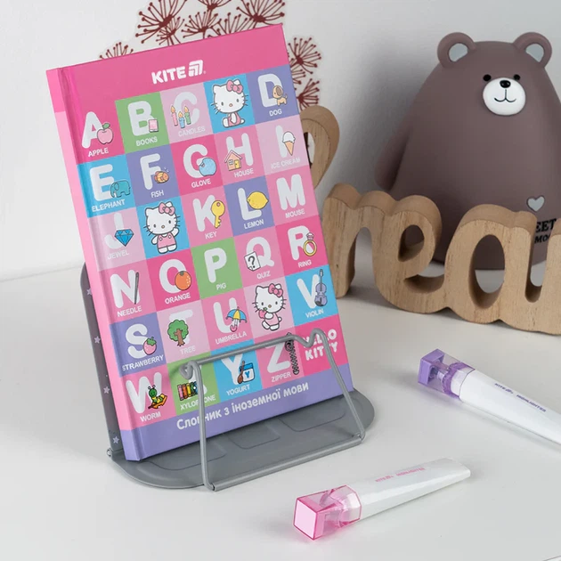 Підставка для книг Kite Hello Kitty Металева Сіра (HK25-392-1) - Фото 4 Підставка для книг Kite Hello Kitty Металева Сіра (HK25-392-1) - зображення 4