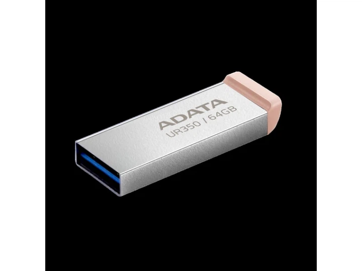 USB флеш накопичувач ADATA USB 3.2 UR 350 64Gb Silver/Beige - Фото 1 USB флеш накопичувач ADATA USB 3.2 UR 350 64Gb Silver/Beige - изображение 1