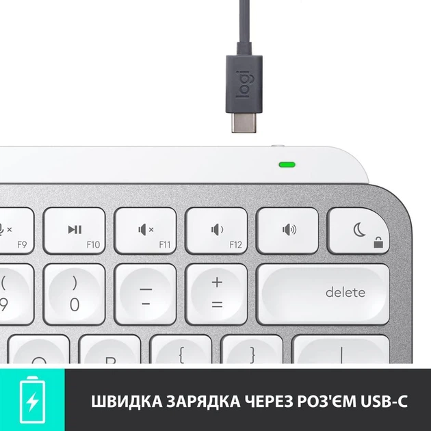 Клавиатура Logitech MX Keys Mini For Mac Wireless Illuminated Pale Gray (920-010526) - Фото 8 Клавиатура Logitech MX Keys Mini For Mac Wireless Illuminated Pale Gray (920-010526) - изображение 8