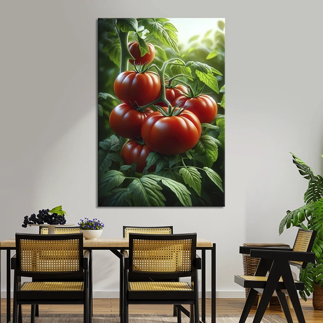 Картина на холсте Спелые красные помидоры на грядке 120x80 см (213ML_XL) - изображение 2