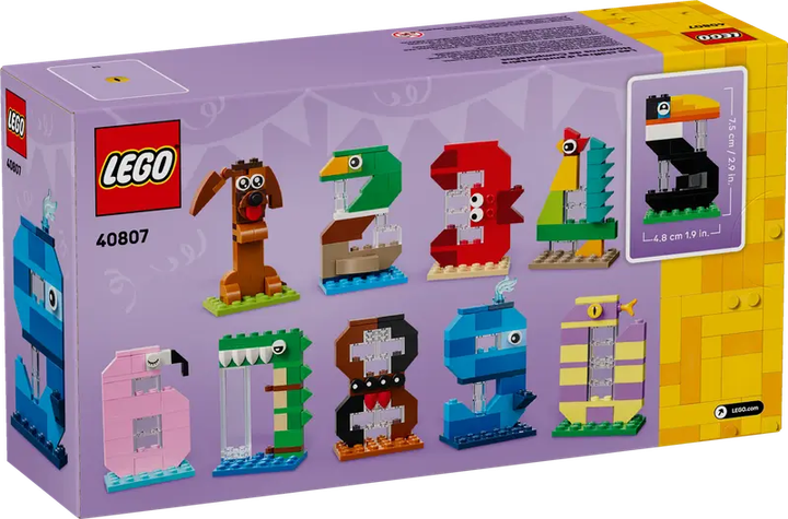 Zestaw klocków LEGO Urodzinowe cyferki, 281 el. 40807 (5702017830810) - obraz 1