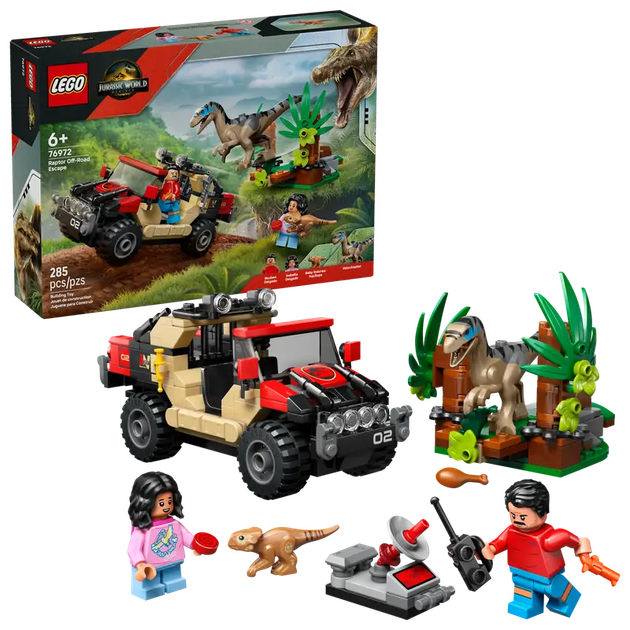 Конструктор LEGO Jurassic World Втеча від раптора по бездоріжжю, 285 ел. 76972 (5702017812779) - зображення 6
