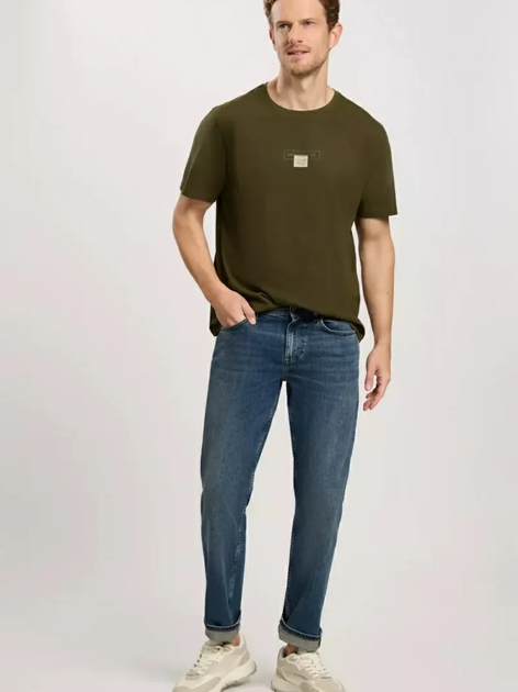 T-shirt męski bawełniany Cross Jeans 16054-002 M Khaki (8697319727784) - obraz 3