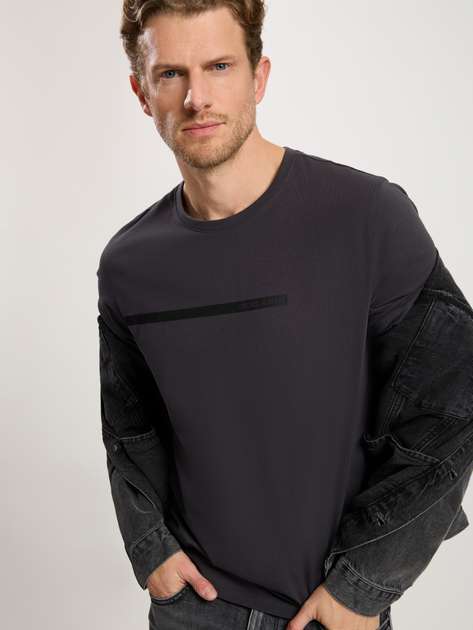 T-shirt męski bawełniany Cross Jeans 16052-021 XL Antracytowy (8697319727555) - obraz 4
