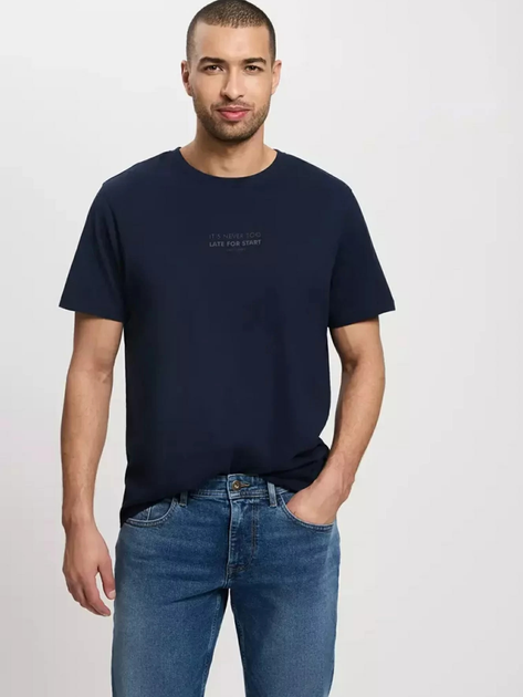T-shirt męski bawełniany Cross Jeans 16056-001 L Granatowy (8697319727999) - obraz 1