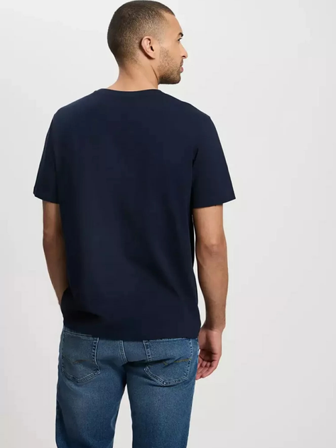 Футболка бавовняна довга чоловіча Cross Jeans 16056-001 XL Темно-синя (8697319728002) - зображення 2